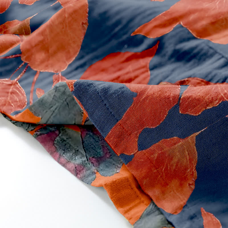 Ensemble de vêtements d'intérieur kimono en coton à imprimé feuilles botaniques - image 3