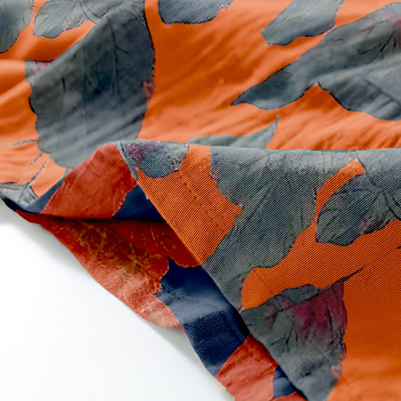 Ensemble de vêtements d'intérieur kimono en coton à imprimé feuilles botaniques - image 6