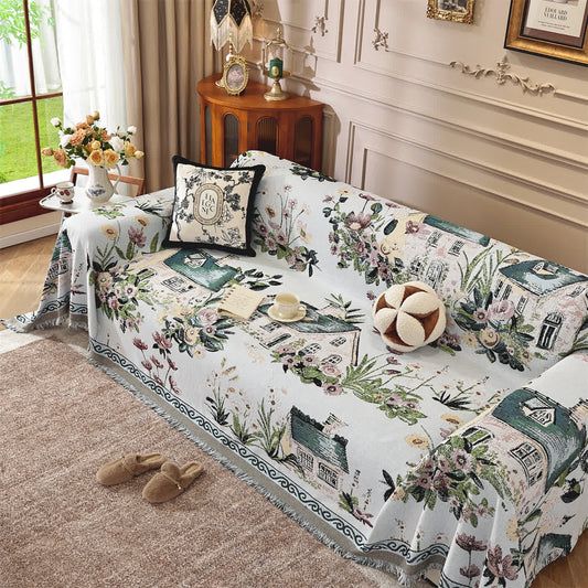 Couverture de canapé en chenille Countryside Town - 180cm x 340cm - image 1
