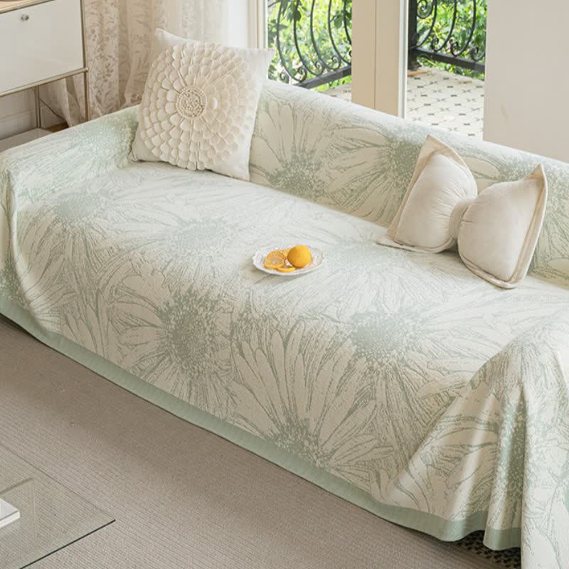 Couverture de canapé en chenille artistique avec motif tournesol - image 3