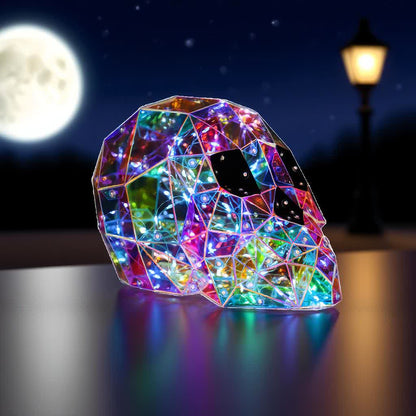 Décoration d'Halloween avec lumières infinies en forme de crâne 3D - 2 PIÈCES - 21 cm x 21 cm x 30 cm - image 3