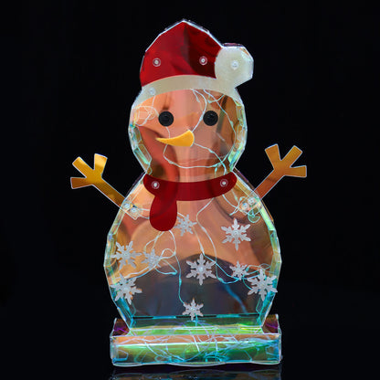 Décoration lumineuse infinie en forme de bonhomme de neige 3D - image 3