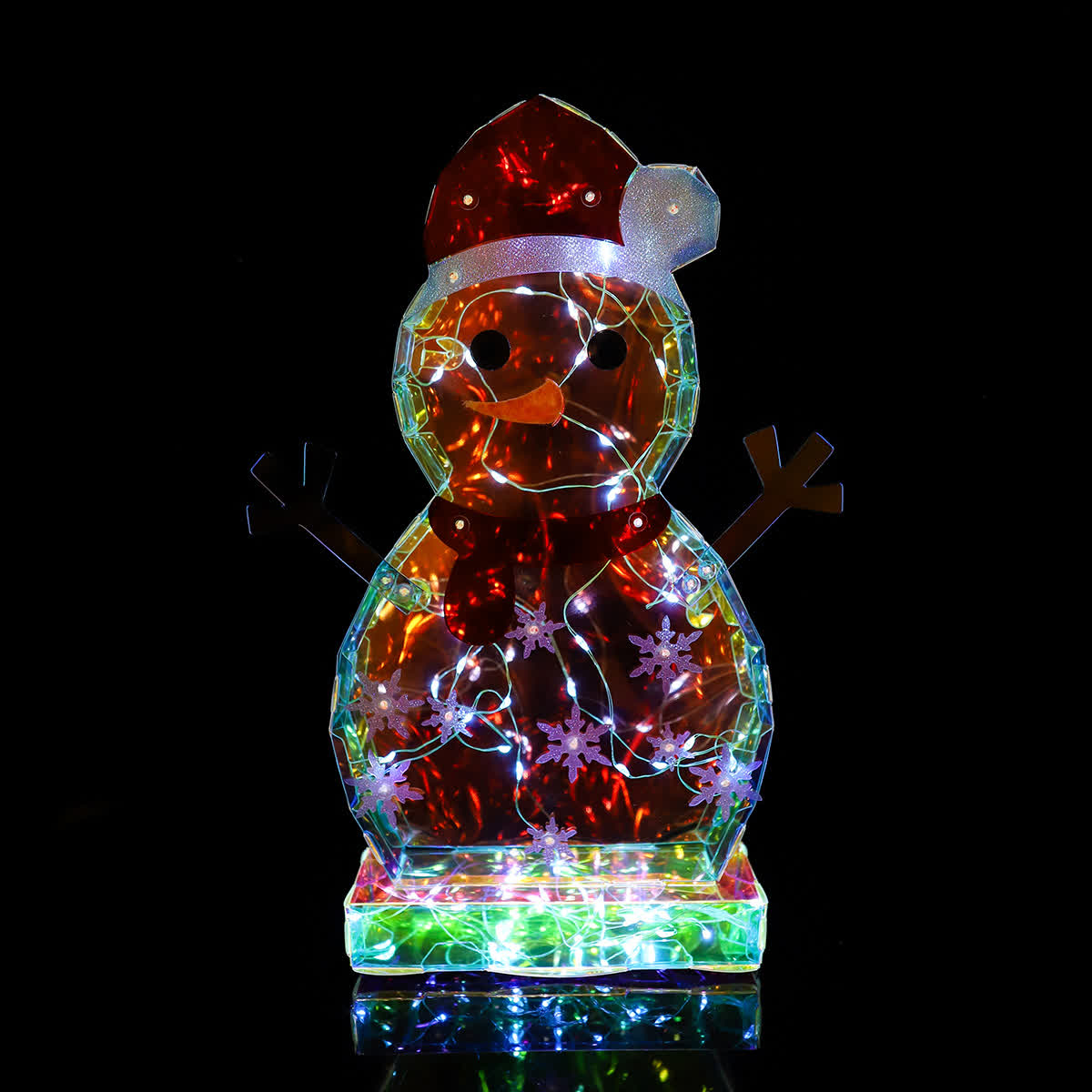 Décoration lumineuse infinie en forme de bonhomme de neige 3D - image 4