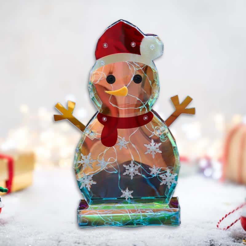 Décoration lumineuse infinie en forme de bonhomme de neige 3D - 3 PIÈCES - 5 cm x 15,5 cm x 30 cm - image 2