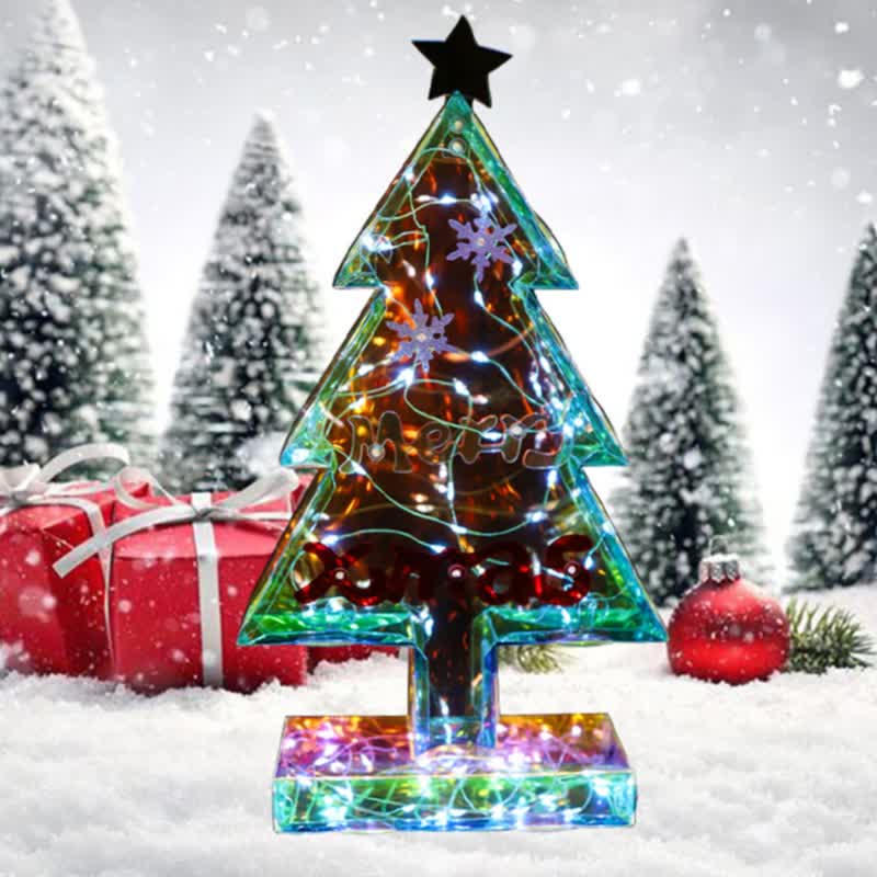 Décoration de sapin de Noël 3D avec lumières infinies - 3 PIÈCES - 6 cm x 18 cm x 33,5 cm - image 2