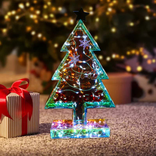 Décoration de sapin de Noël 3D avec lumières infinies - image 1
