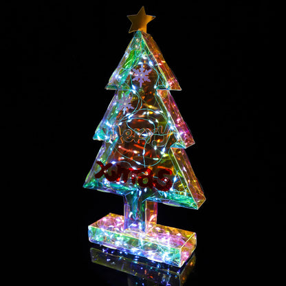 Décoration de sapin de Noël 3D avec lumières infinies - image 3