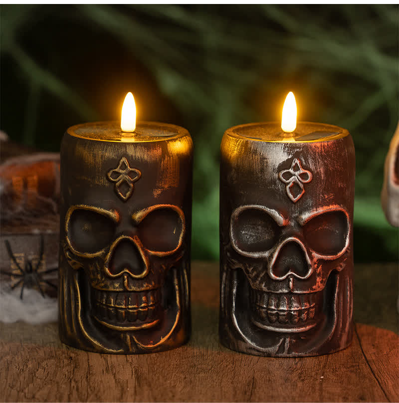 Décoration de veilleuse crâne d'Halloween - 1x A+1x B - 2 PIÈCES - 8,1 cm x 8,1 cm x 12,8 cm - image 4