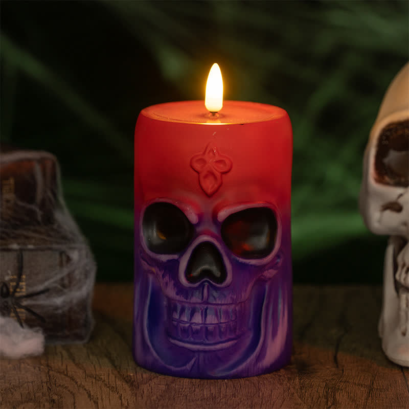 Décoration de veilleuse crâne d'Halloween - E - 1 pièce - 8,1 cm x 8,1 cm x 12,8 cm - image 9