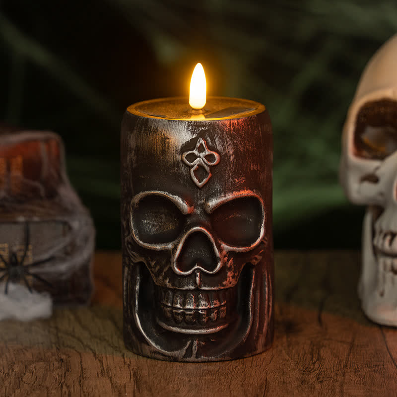 Décoration de veilleuse crâne d'Halloween - UN - 1 pièce - 8,1 cm x 8,1 cm x 12,8 cm - image 5
