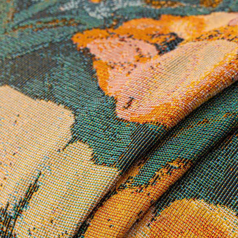 Couverture de canapé jaune à motif floral et volants - image 7