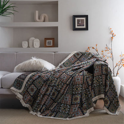 Couverture de canapé à motif à carreaux géométriques - 180cm x 340cm - image 4