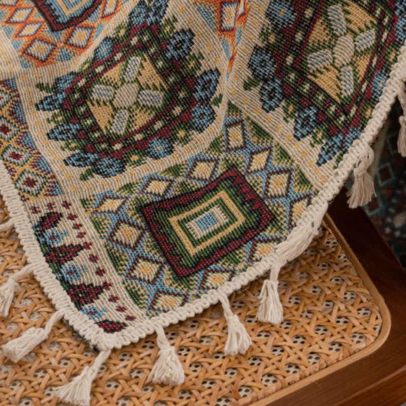 Rideau jacquard carré géométrique de style rétro - image 7