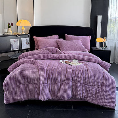 Couverture chaude à structure unie - Violet - 2 taies d'oreiller - 48 cm x 74 cm - image 18