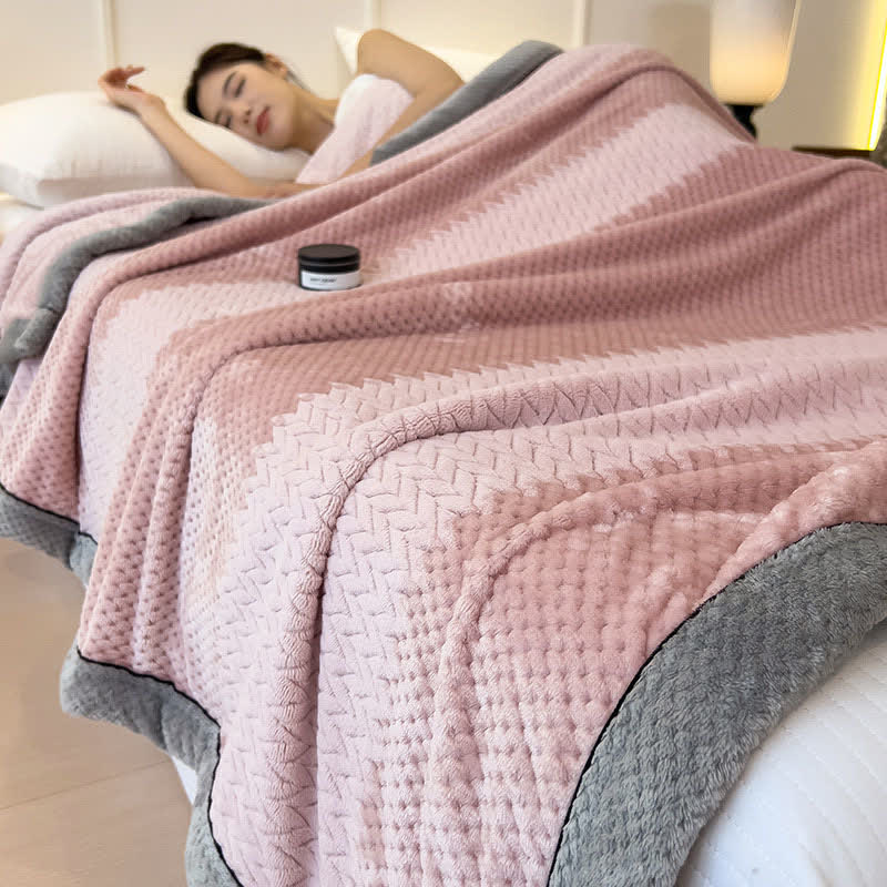 Couverture unie avec bords reliés - Rose - 200cm x 230cm - image 13