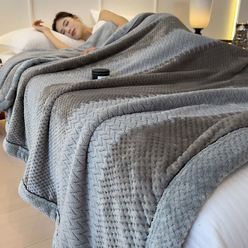 Couverture unie avec bords reliés - gris foncé - 200cm x 230cm - image 16