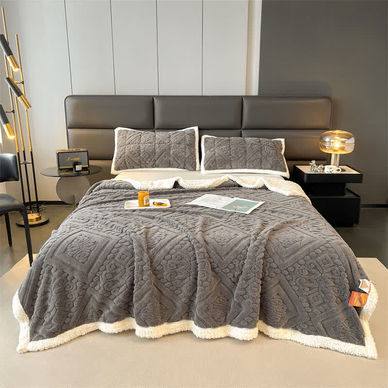 Couette florale luxueuse - gris foncé - 200cm x 230cm - image 17