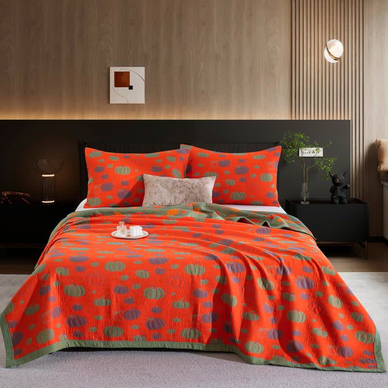 Couvre-lit en coton biologique « Citrouille » - Orange - 2 taies d'oreiller - 51 cm x 91 cm - image 10