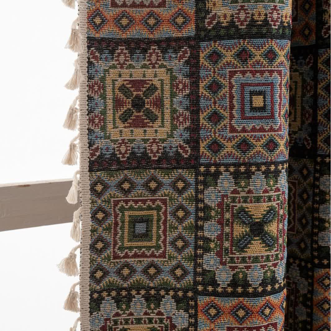 Rideau jacquard carré géométrique de style rétro - image 13