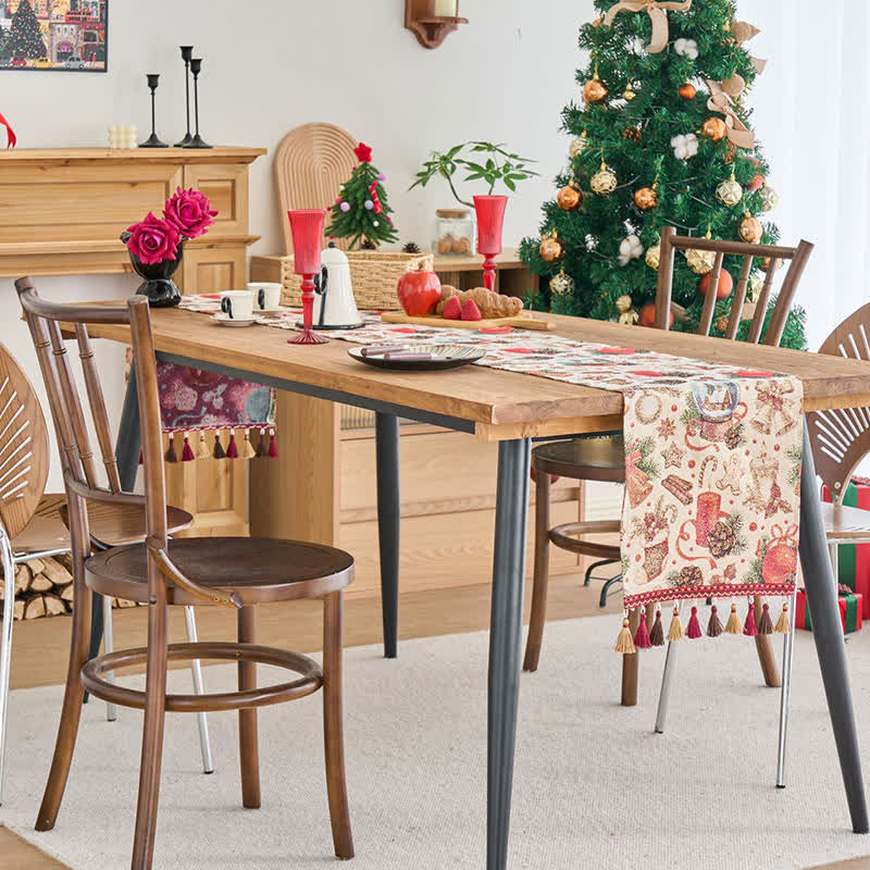 Chemin de table jacquard avec motif boule de cristal de Noël - image 3