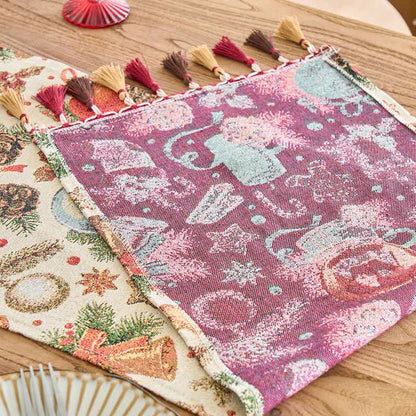 Chemin de table jacquard avec motif boule de cristal de Noël - image 8