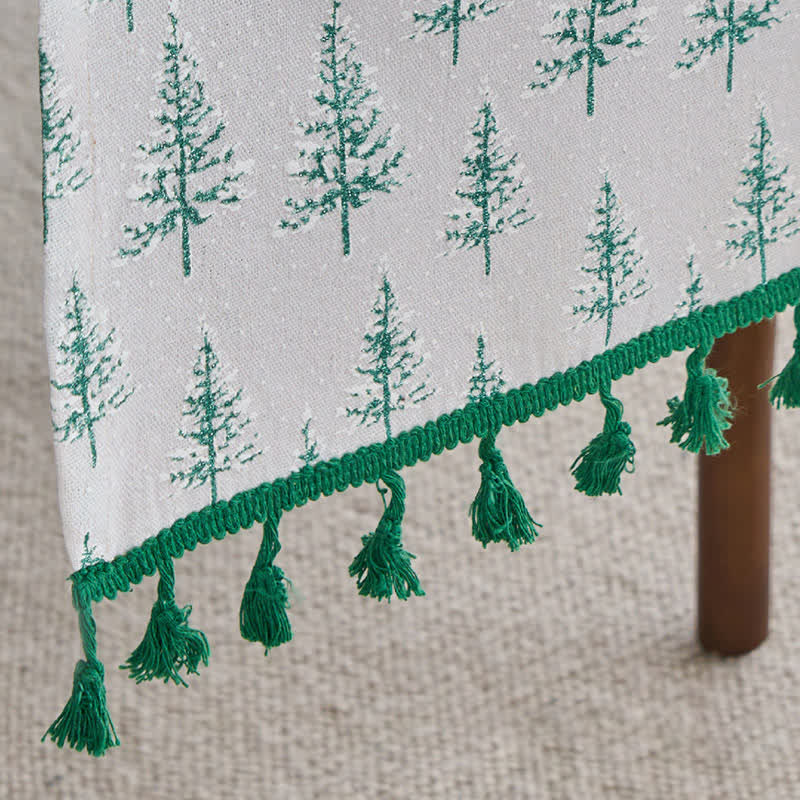 Chemin de table avec sapin de Noël vert - image 6