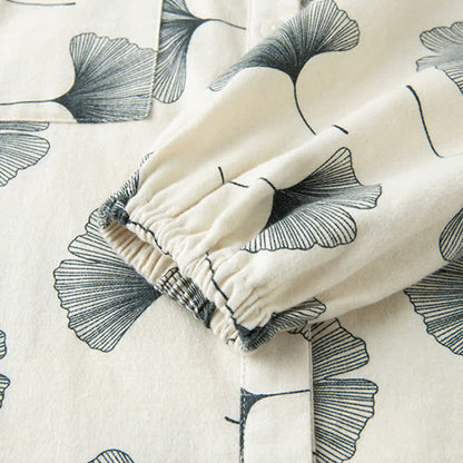 Ensemble pyjama en coton brossé avec feuilles de ginkgo - image 11