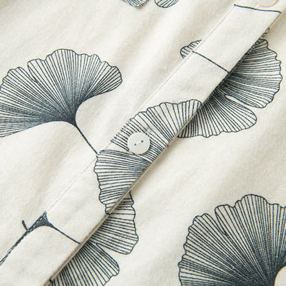 Ensemble pyjama en coton brossé avec feuilles de ginkgo - image 9