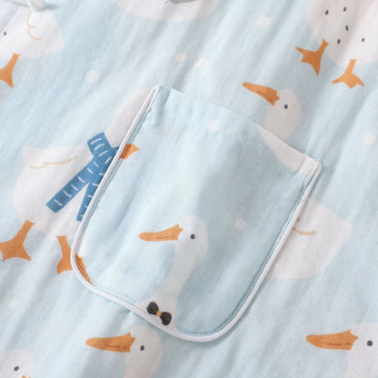 Pyjama kimono en gaze de coton avec oie de dessin animé - image 8