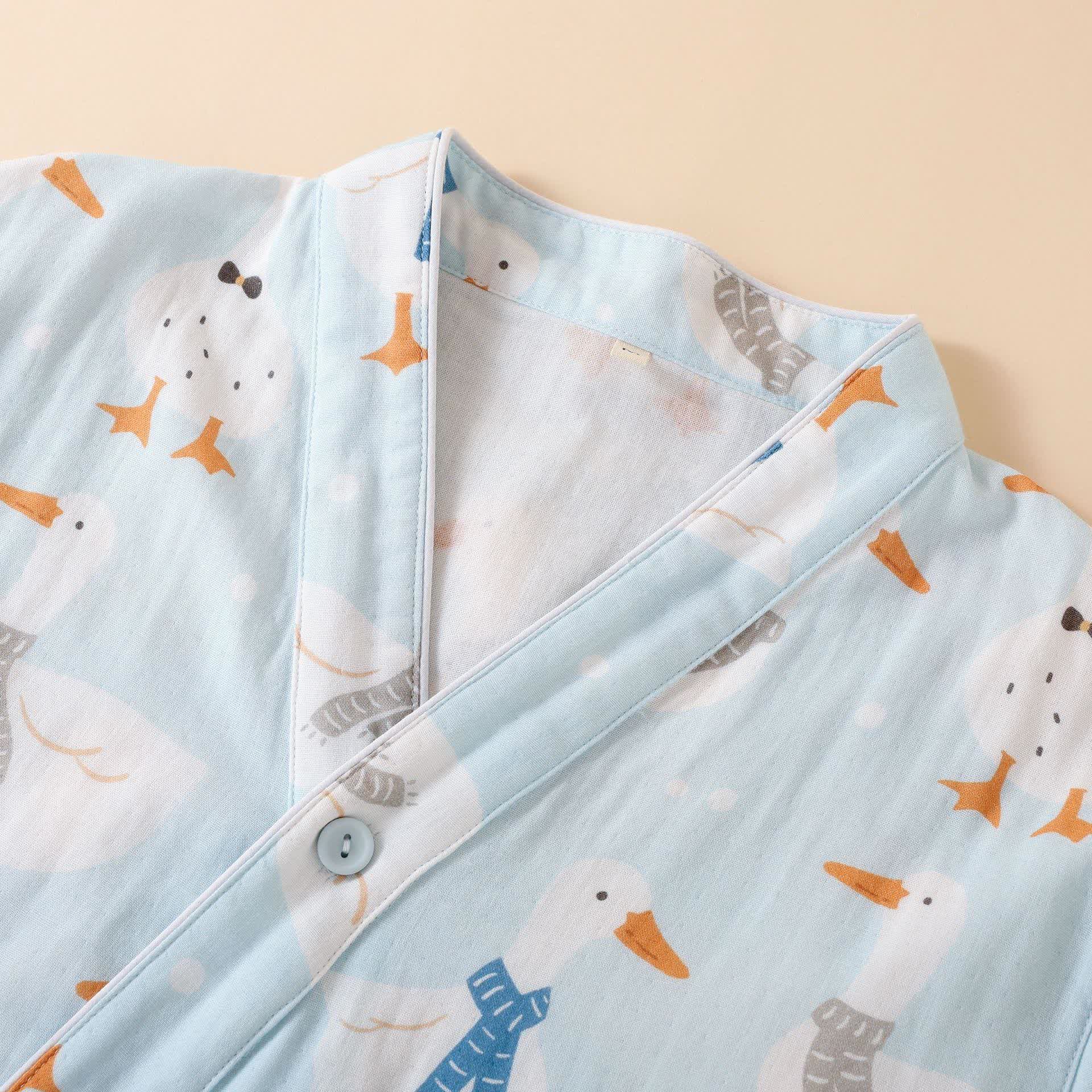 Pyjama kimono en gaze de coton avec oie de dessin animé - image 4
