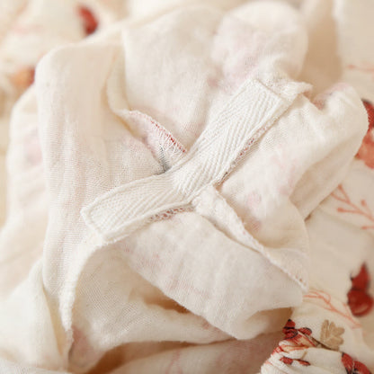 Pyjama kimono en gaze de coton aux motifs cerises et champignons - image 4