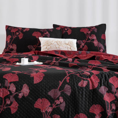 Couette réversible en coton avec feuilles de ginkgo orange - image 14