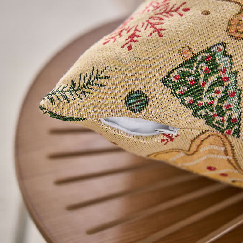 Coussin Jacquard Bonhomme en pain d'épices de Noël - image 1