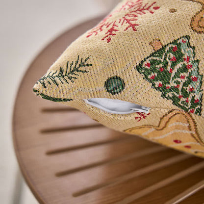 Coussin Jacquard Bonhomme en pain d'épices de Noël - image 1