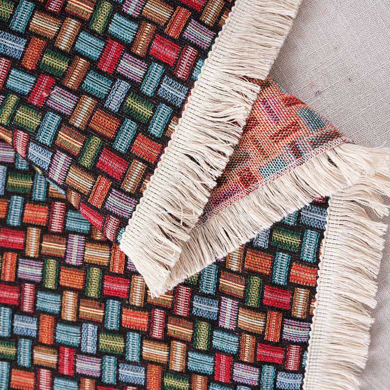 Couverture de canapé à nœuds géométriques colorés - image 6