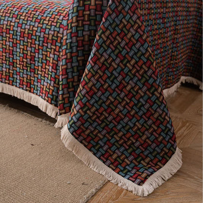 Couverture de canapé à nœuds géométriques colorés - image 4