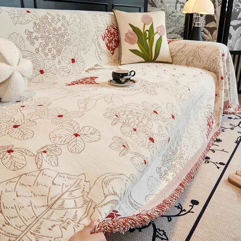 Couverture de canapé réversible à motif floral rustique - image 3