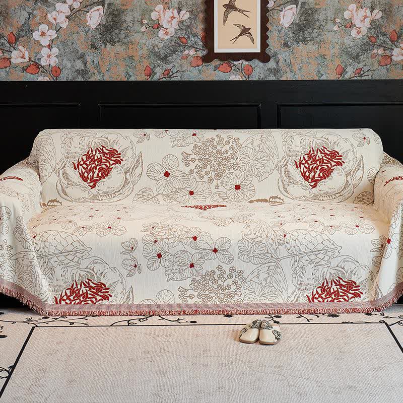 Couverture de canapé réversible à motif floral rustique - image 5