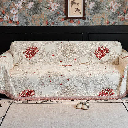 Couverture de canapé réversible à motif floral rustique - image 5