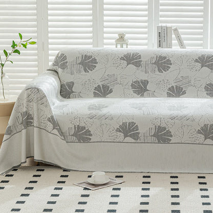 Housse de canapé en soie glacée avec feuilles de ginkgo - image 1