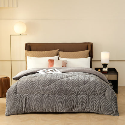 Couverture polaire luxueuse en relief - Gris - 220cm x 240cm - image 10