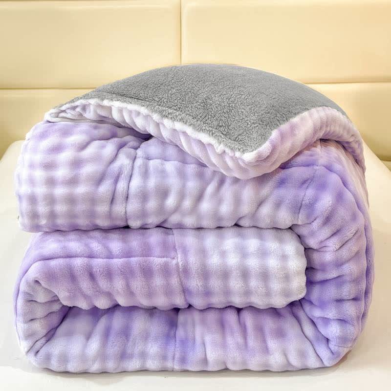 Couvertures Sherpa moelleuses et chaudes avec dégradé de couleurs - Violet - 220cm x 240cm - image 16