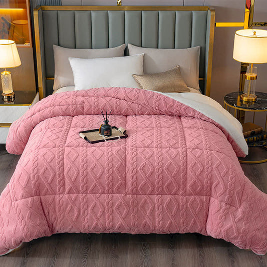 Couverture Sherpa de luxe en relief de diamants - image 0