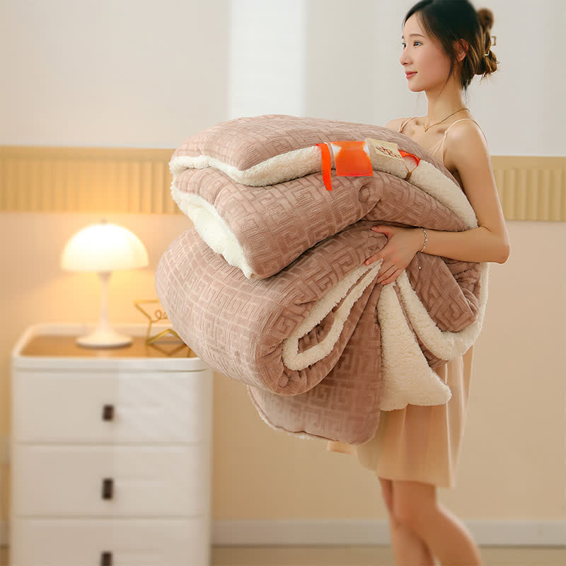Couverture Sherpa avec gaufrage géométrique - image 13