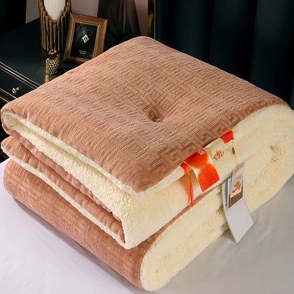Couverture Sherpa avec gaufrage géométrique - Kaki - 220cm x 240cm - image 14