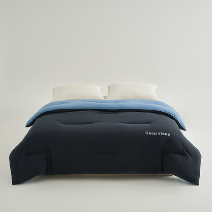 Couette avec imprimé lettres pour un sommeil profond - Gris foncé et bleu marine - 220cm x 240cm - image 14