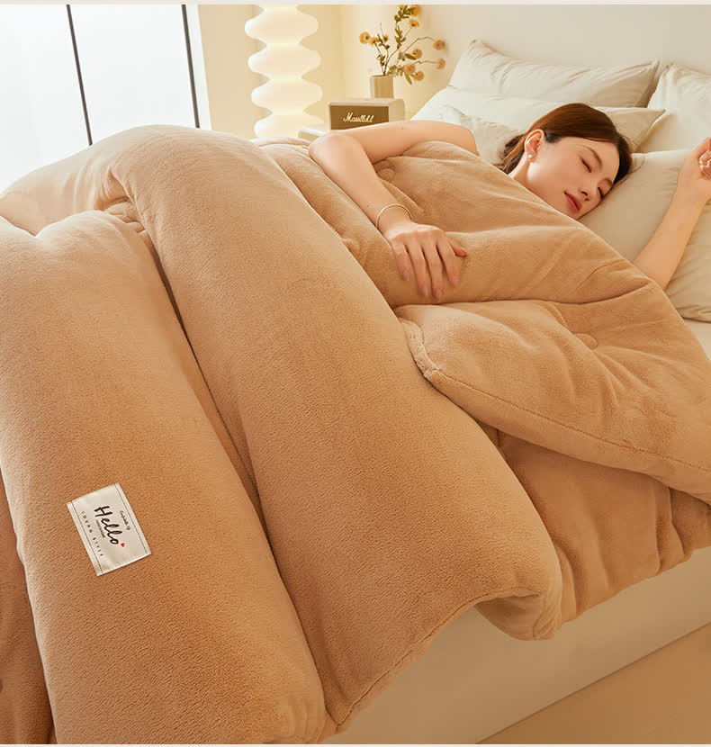 Couverture en peluche simple, unie et chaude - image 1