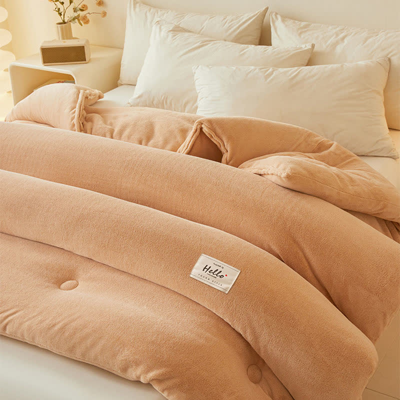 Couverture en peluche simple, unie et chaude - image 7