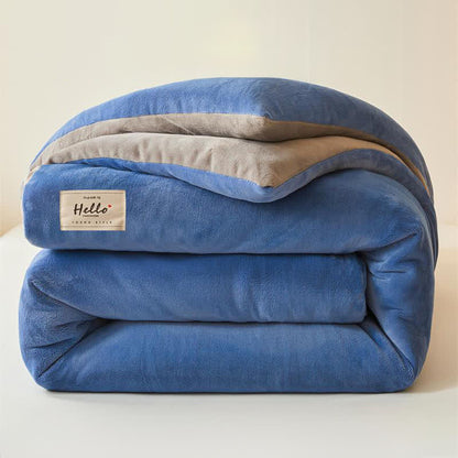 Couverture en peluche simple, unie et chaude - Bleu royal et gris - 200 cm x 230 cm - image 12