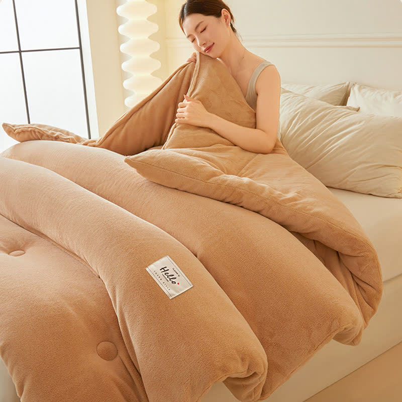 Couverture en peluche simple, unie et chaude - image 3
